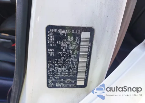 2013 Nissan Juke Sl из США, поврежденный, VIN JN8AF5MR2DT225926